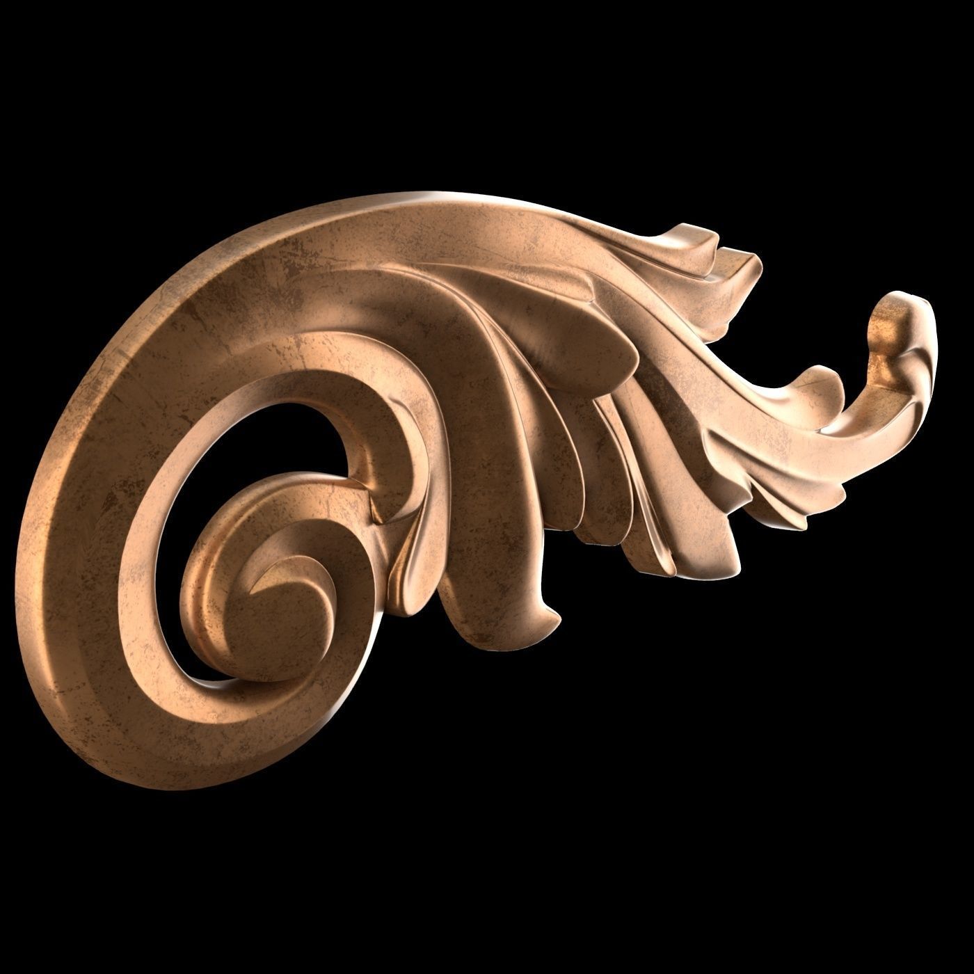 Molding ornament Low-poly 3D model_8