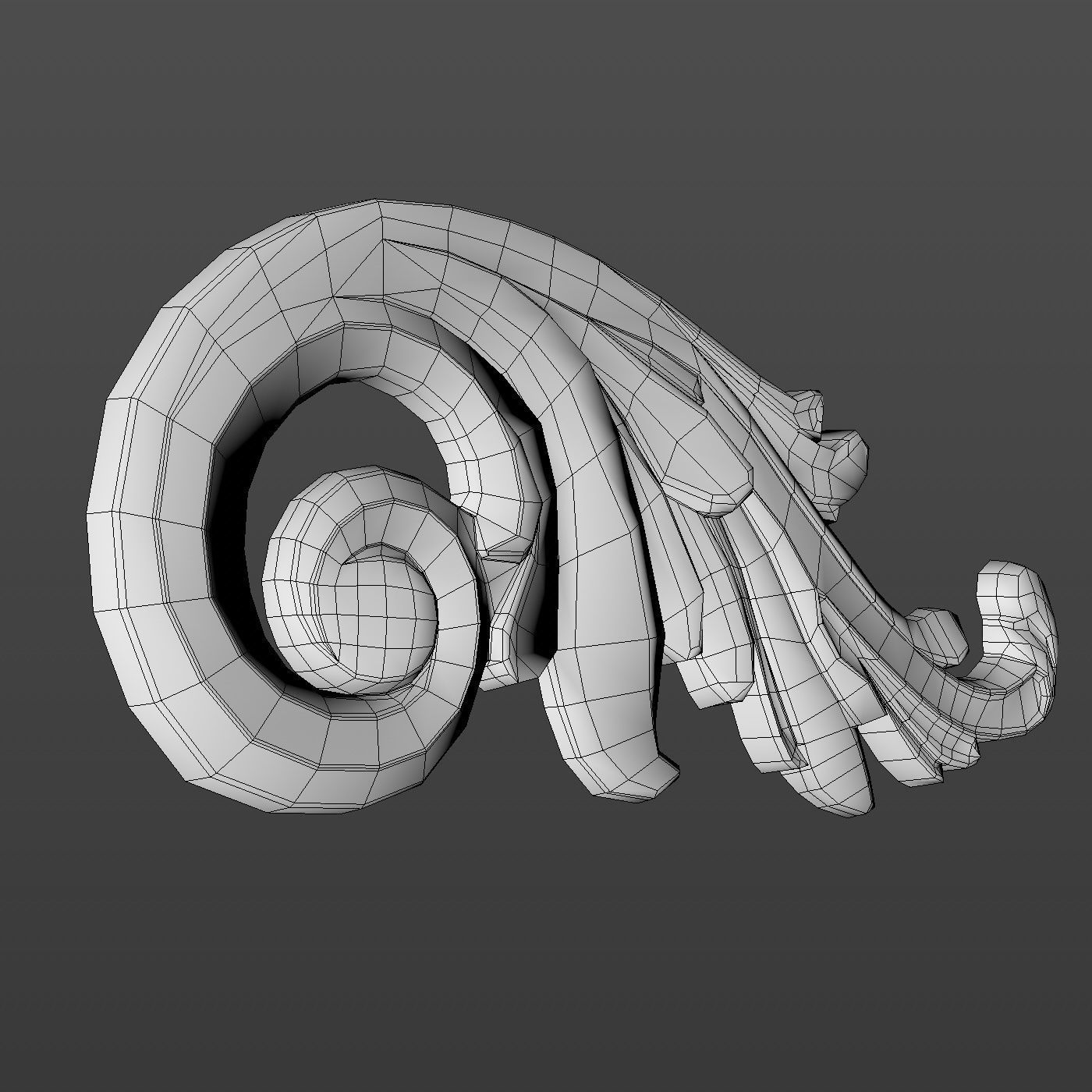 Molding ornament Low-poly 3D model_23