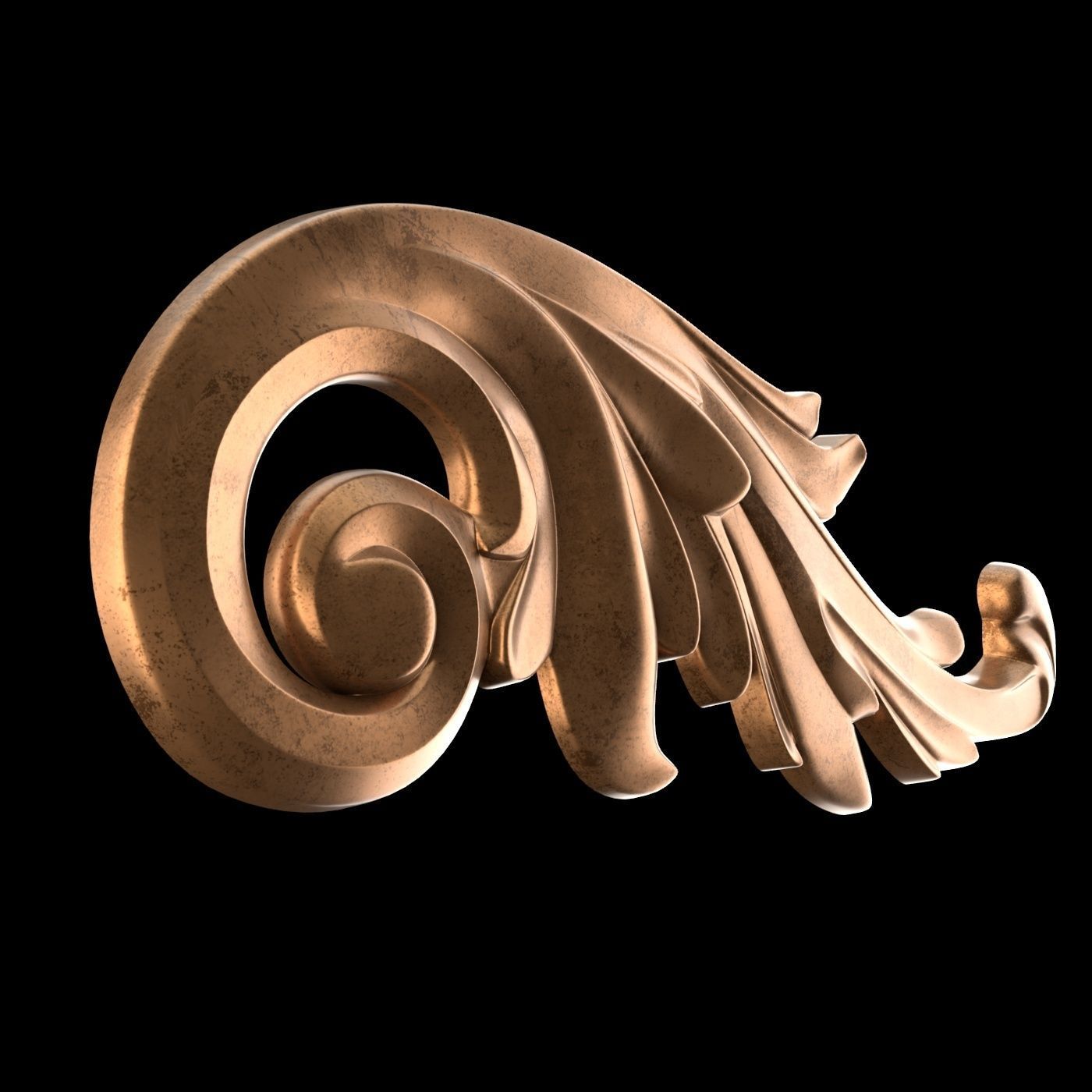 Molding ornament Low-poly 3D model_4