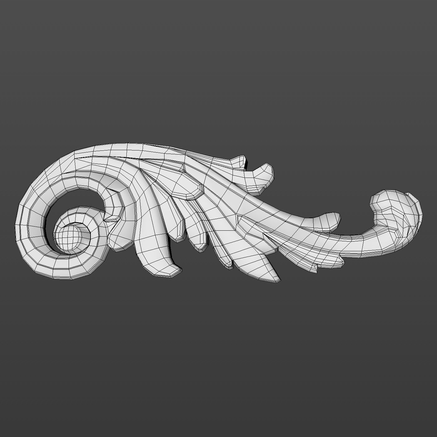 Molding ornament Low-poly 3D model_24