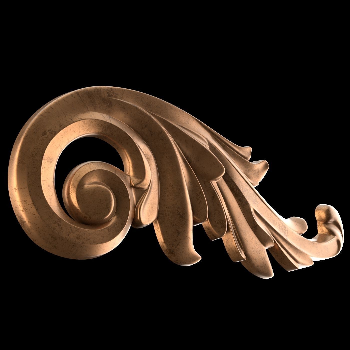 Molding ornament Low-poly 3D model_9