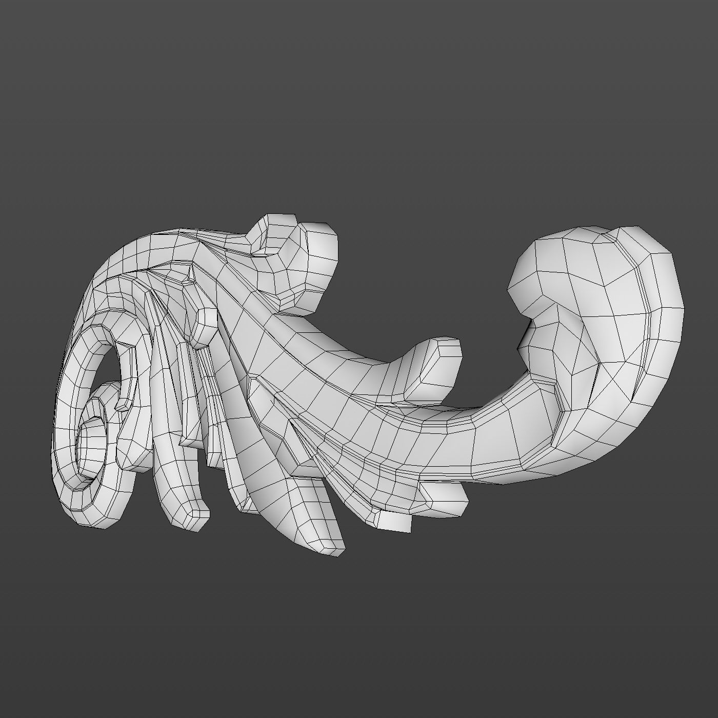 Molding ornament Low-poly 3D model_20