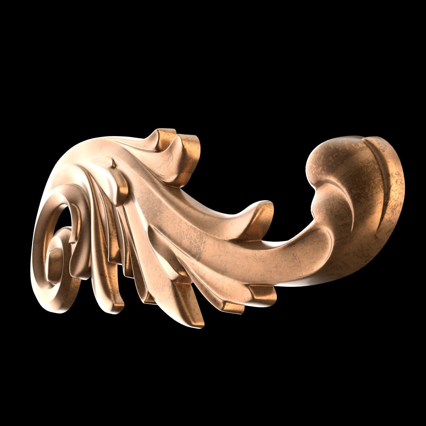 Molding ornament Low-poly 3D model_5