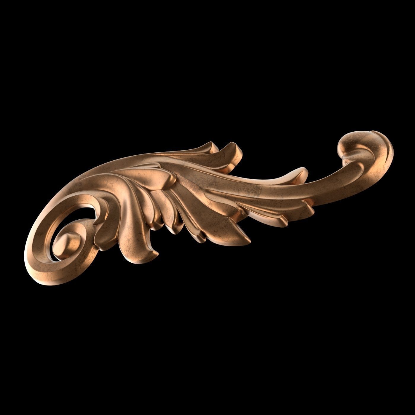 Molding ornament Low-poly 3D model_10