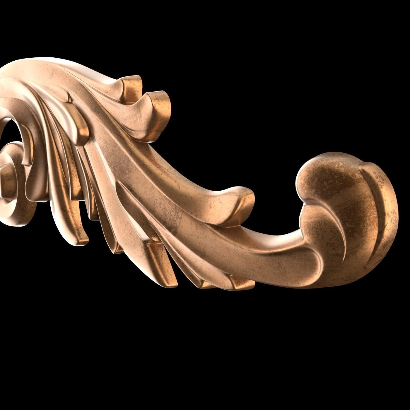 Molding ornament Low-poly 3D model_7