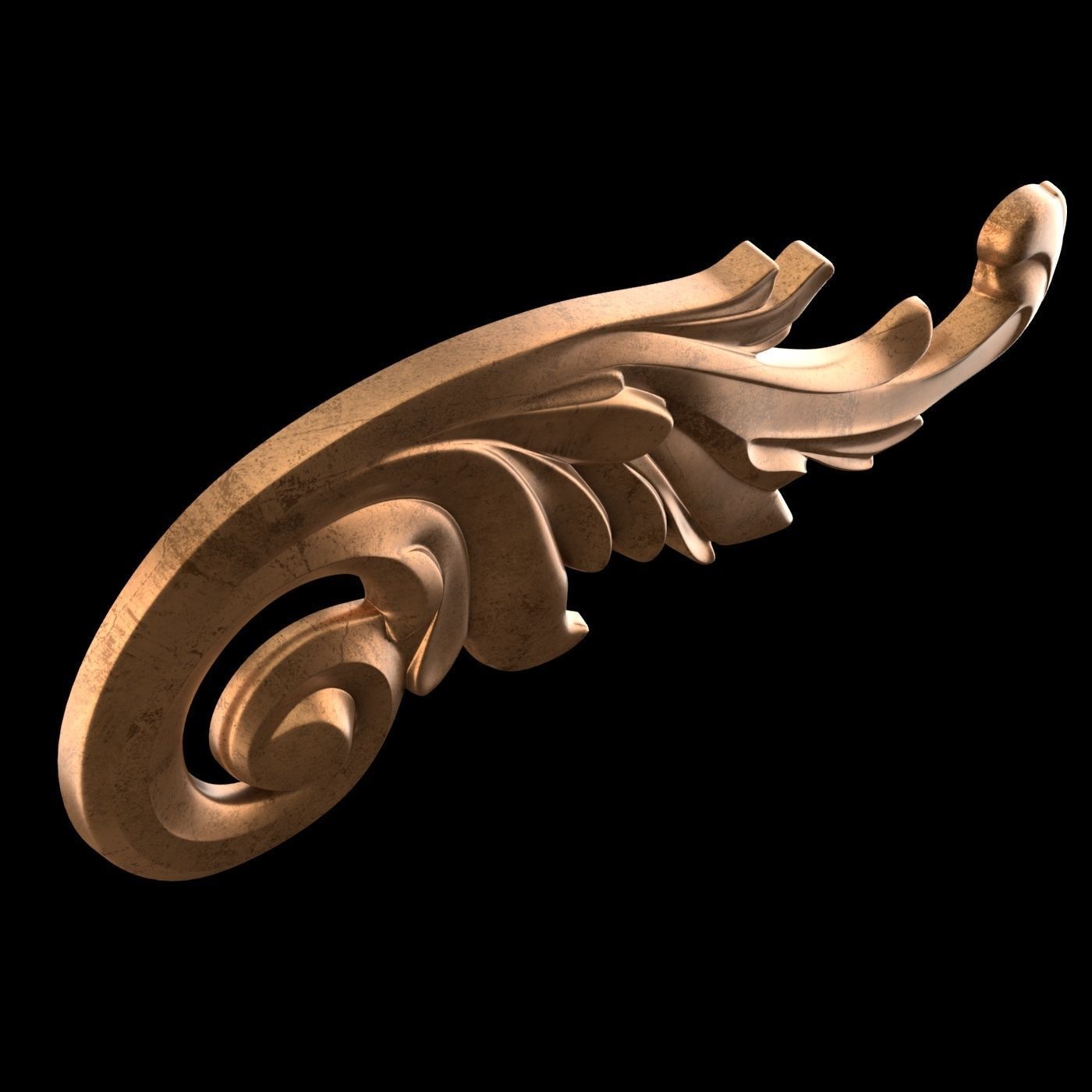 Molding ornament Low-poly 3D model_12