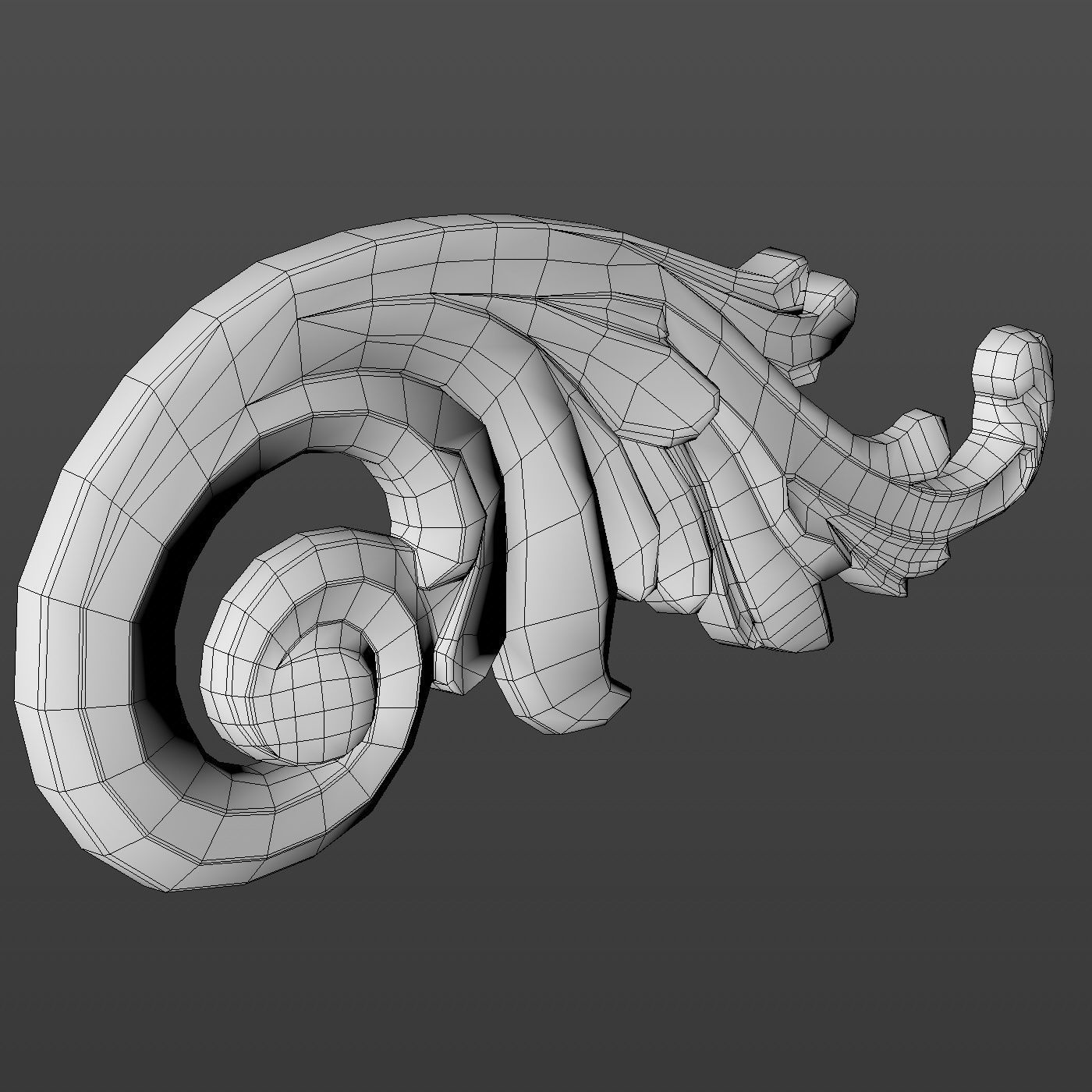 Molding ornament Low-poly 3D model_21