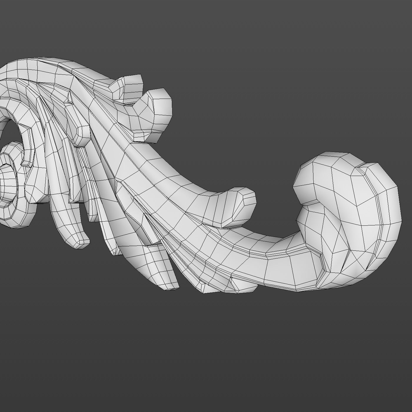 Molding ornament Low-poly 3D model_18