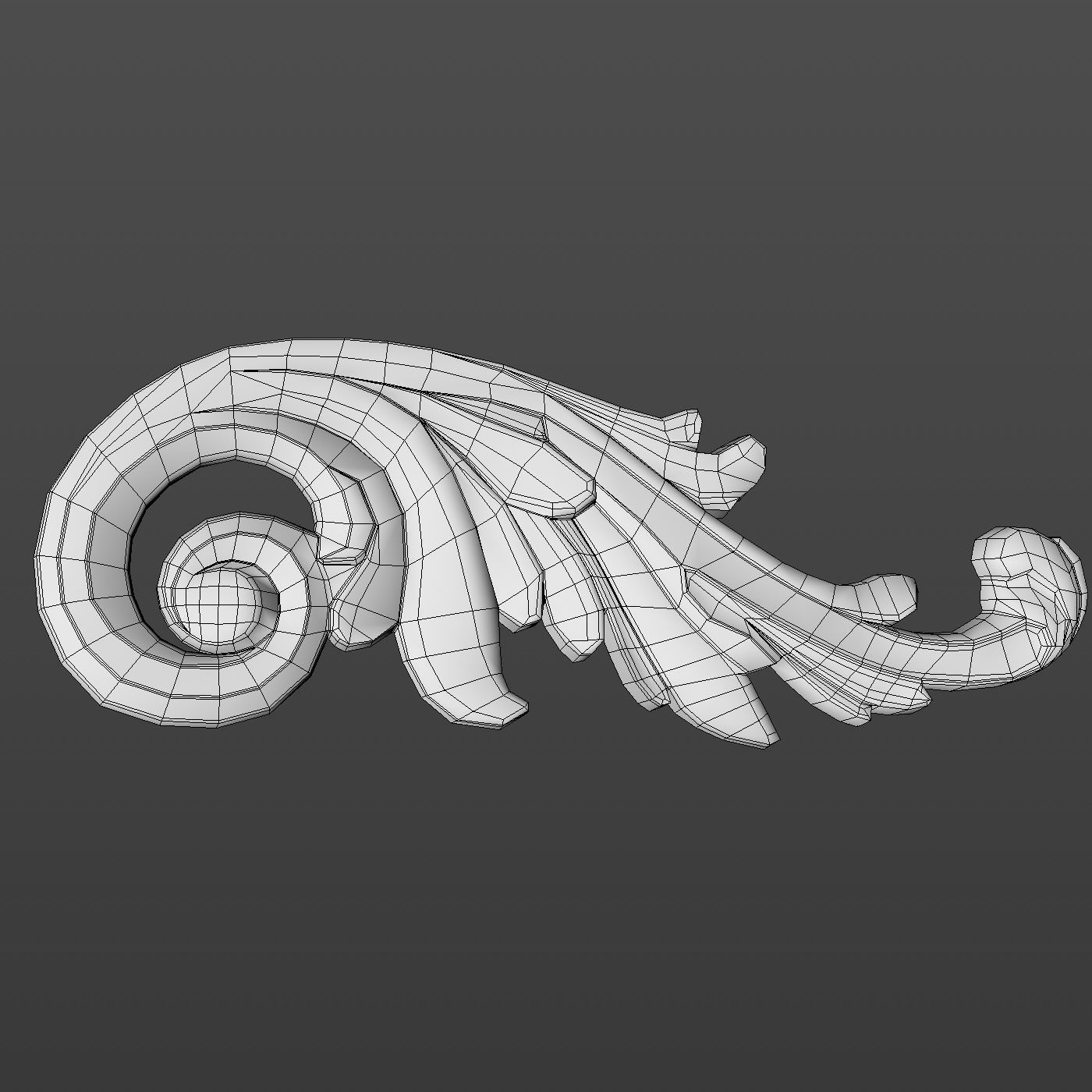 Molding ornament Low-poly 3D model_22