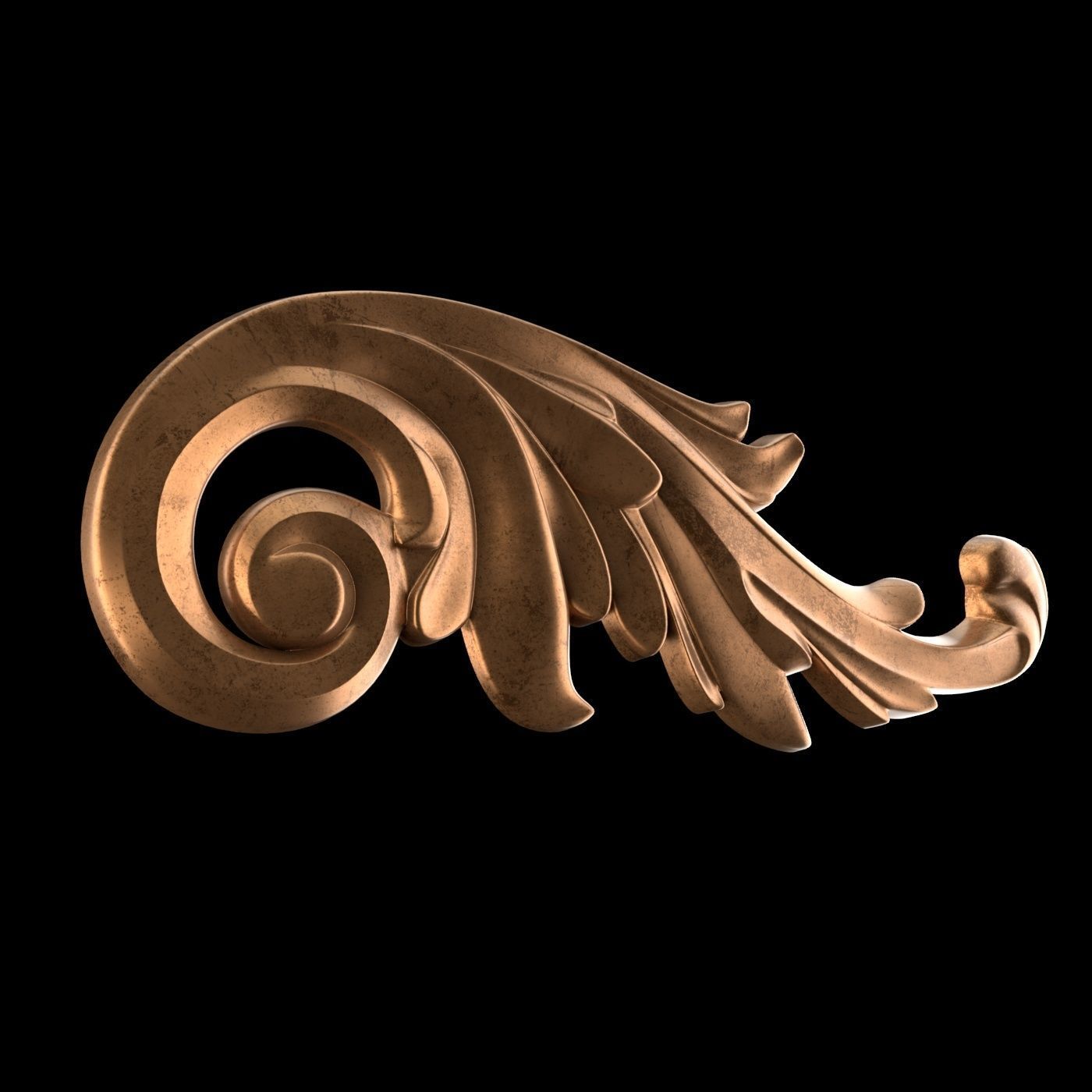 Molding ornament Low-poly 3D model_1