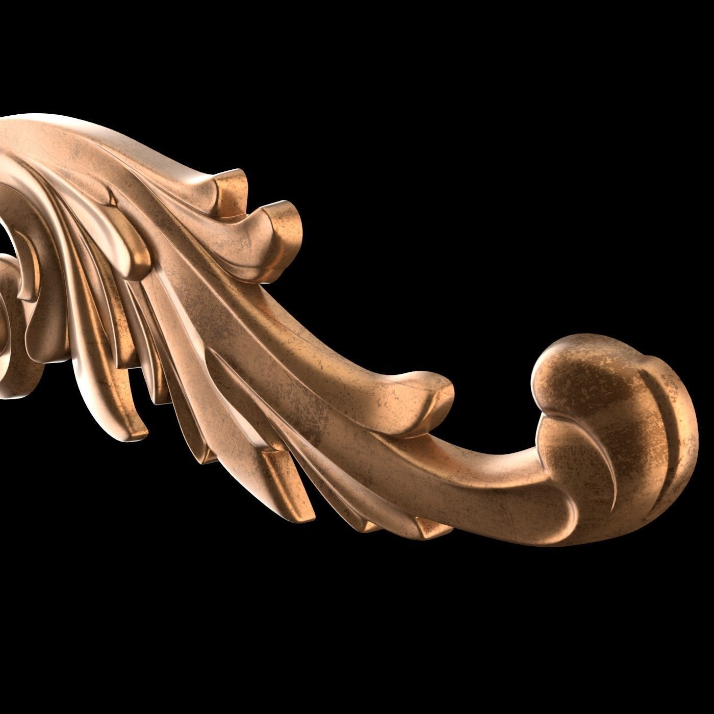 Molding ornament Low-poly 3D model_6