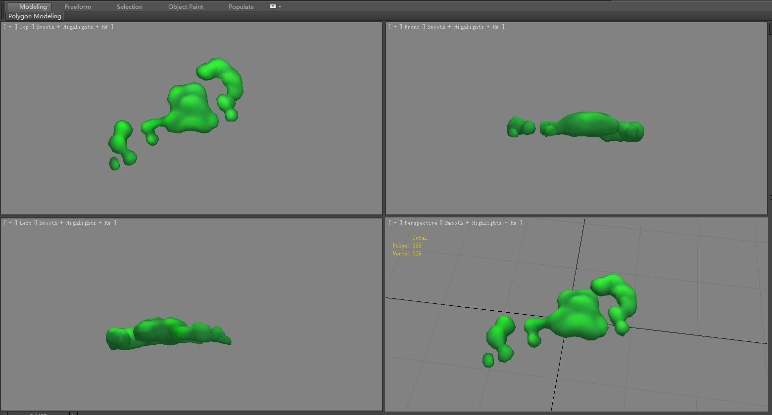 Cartoon virus bacillus Low-poly 3D model_3