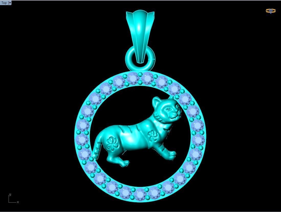 Cat pendant 3D print model_11