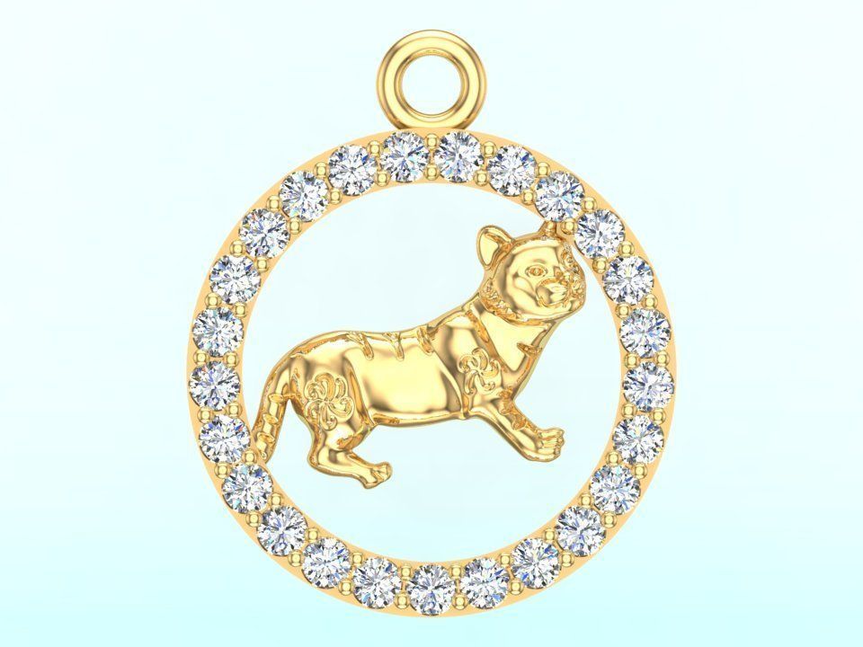 Cat pendant 3D print model_8
