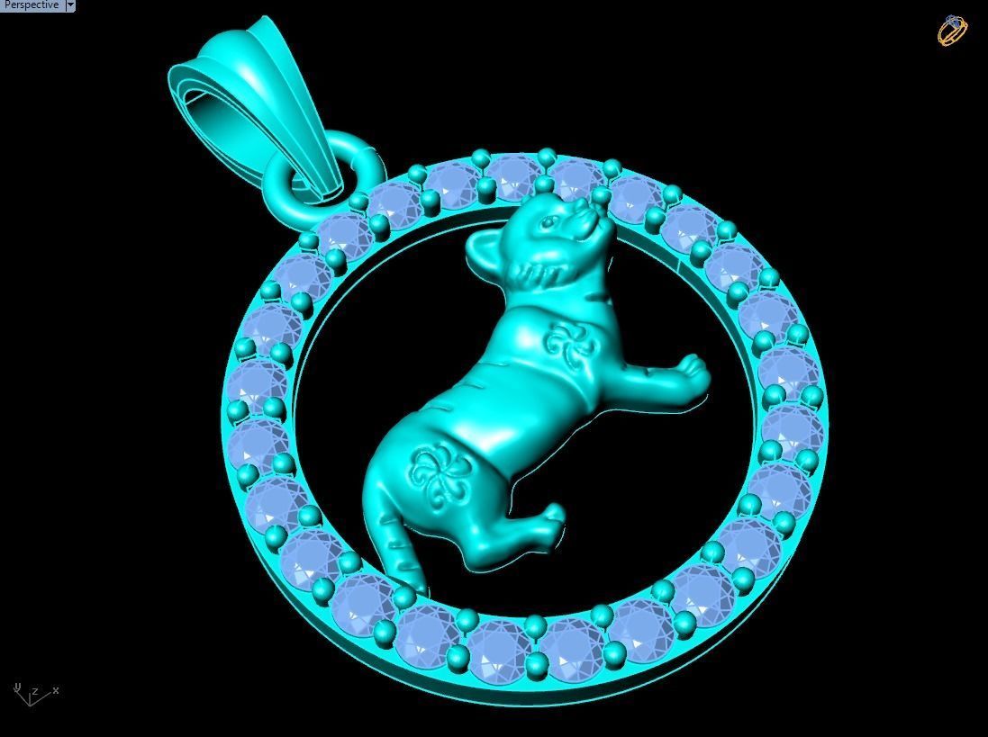 Cat pendant 3D print model_10