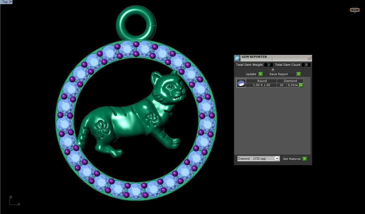 Cat pendant 3D print model_7