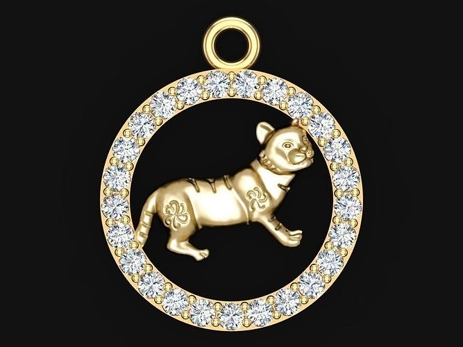 Cat pendant 3D print model