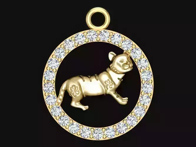Cat pendant 3D print model
