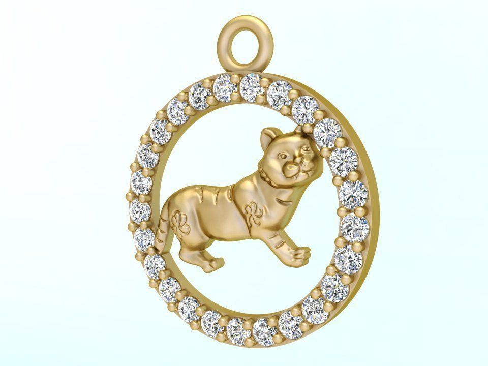 Cat pendant 3D print model_2