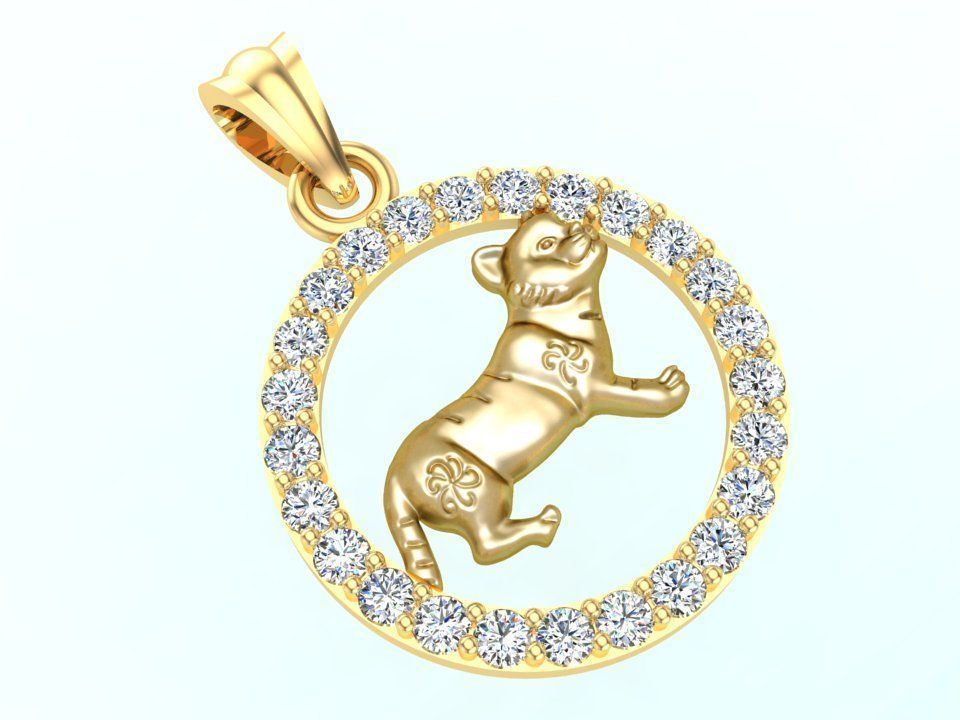 Cat pendant 3D print model_4
