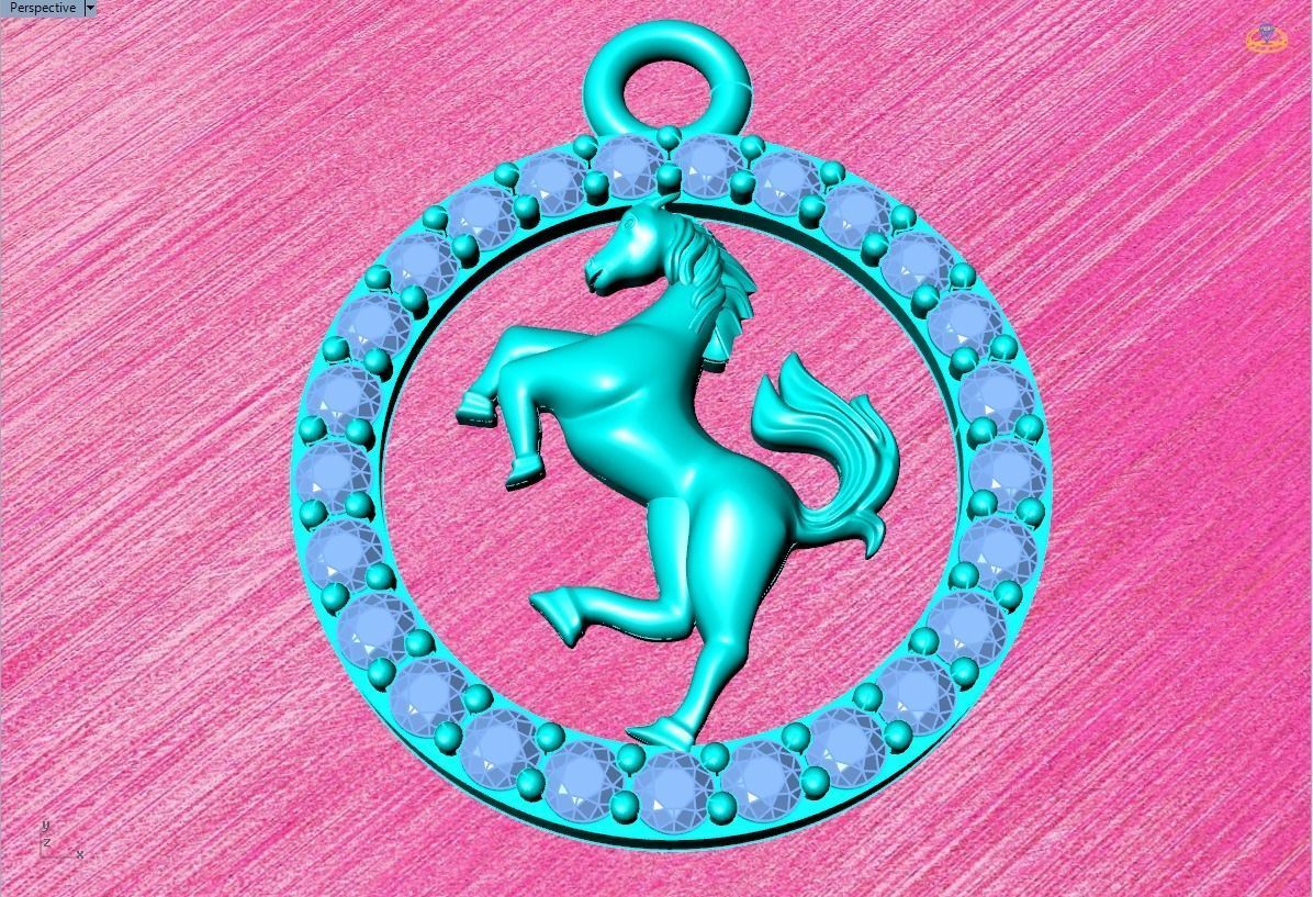 Horse pendant 3D print model_6