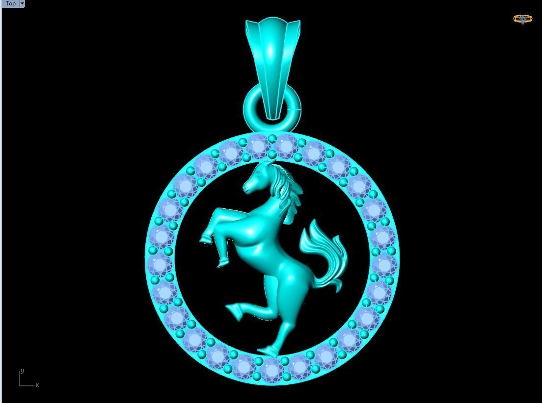 Horse pendant 3D print model_15