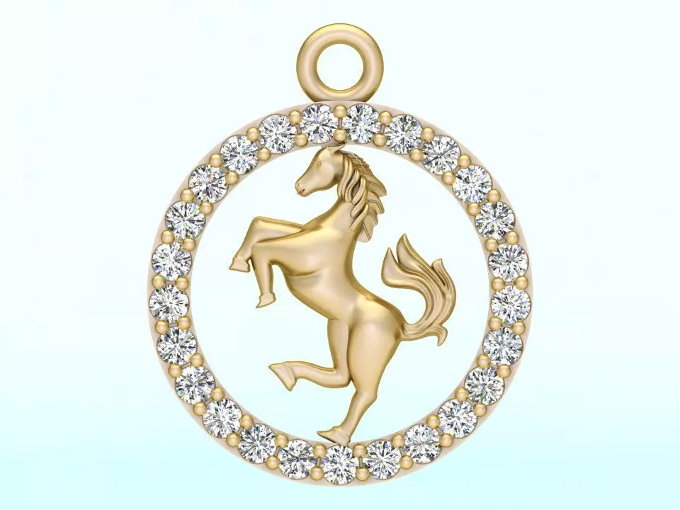 Horse pendant 3D print model_0
