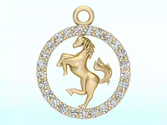 Horse pendant 3D print model