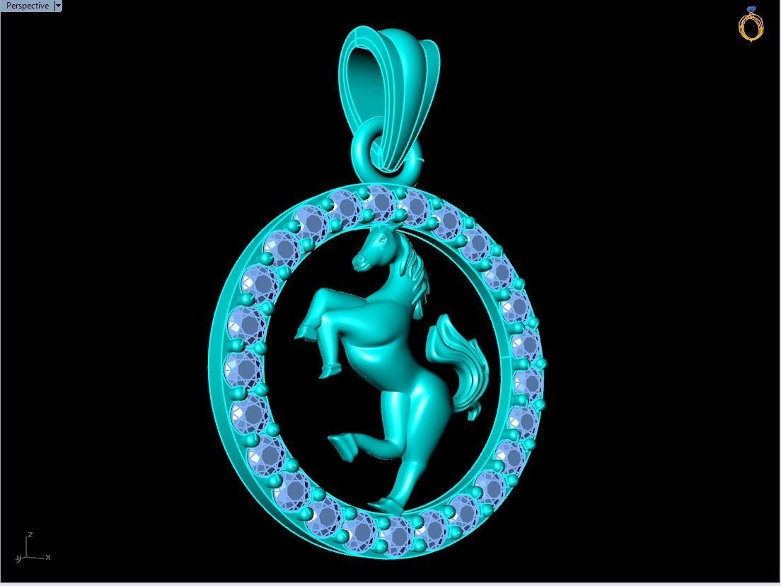 Horse pendant 3D print model_16