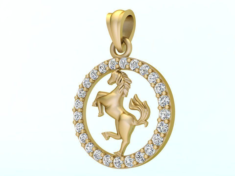 Horse pendant 3D print model_2