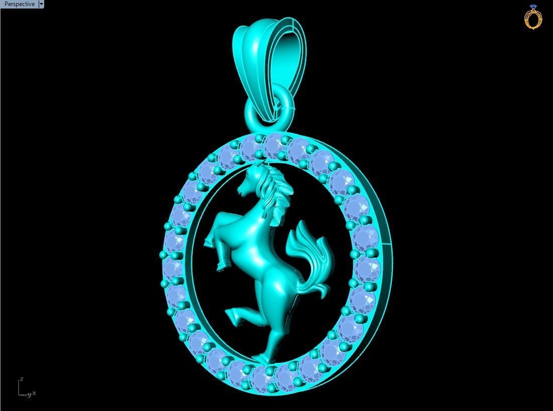 Horse pendant 3D print model_13