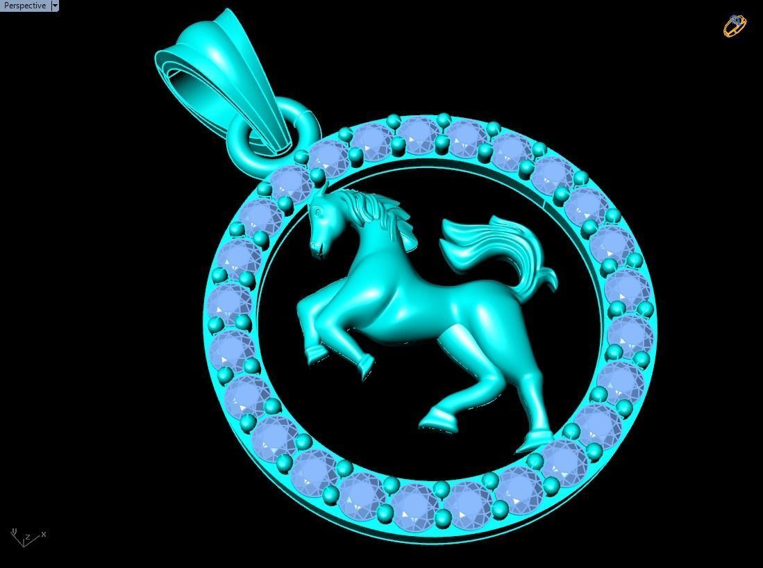 Horse pendant 3D print model_14