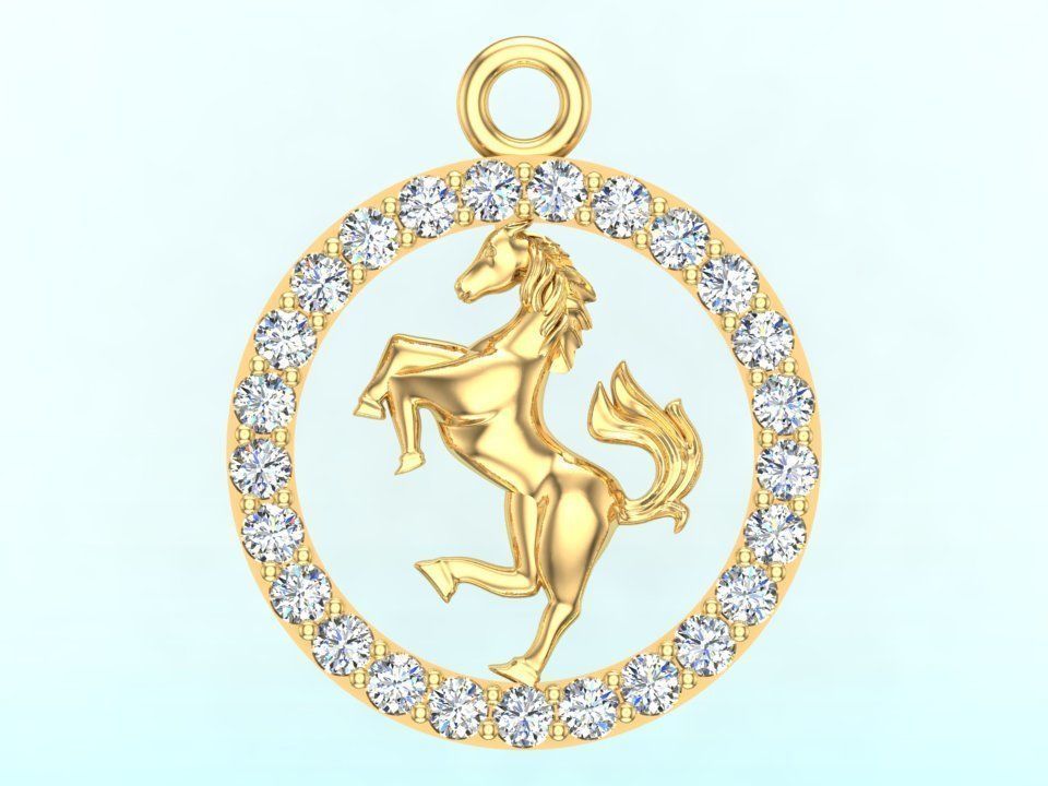 Horse pendant 3D print model_11