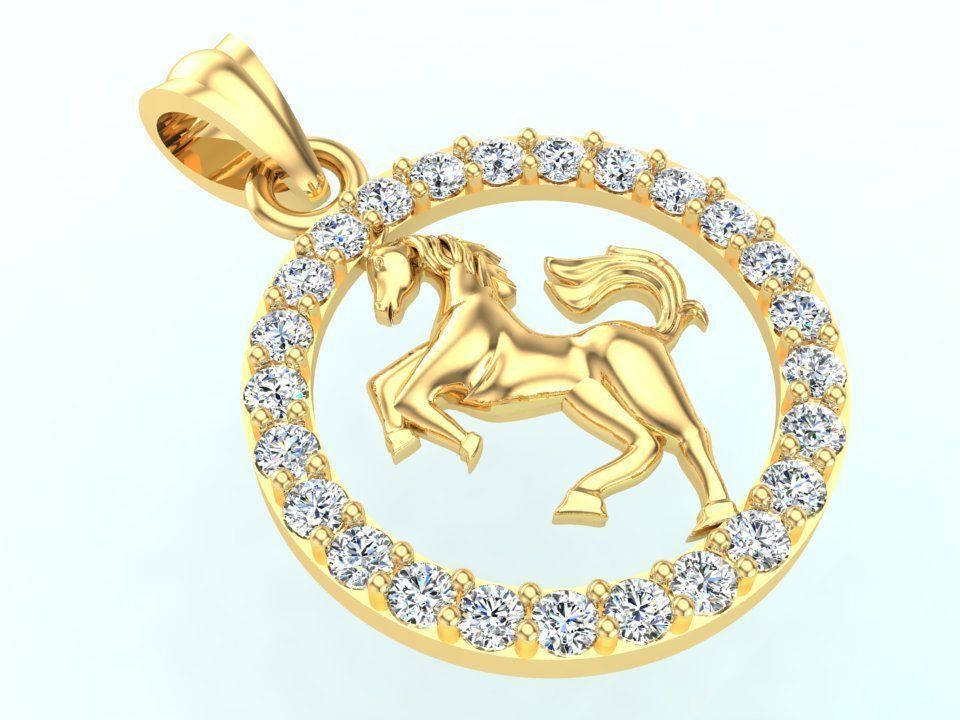 Horse pendant 3D print model_12