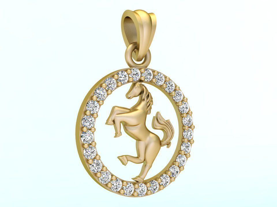 Horse pendant 3D print model_1