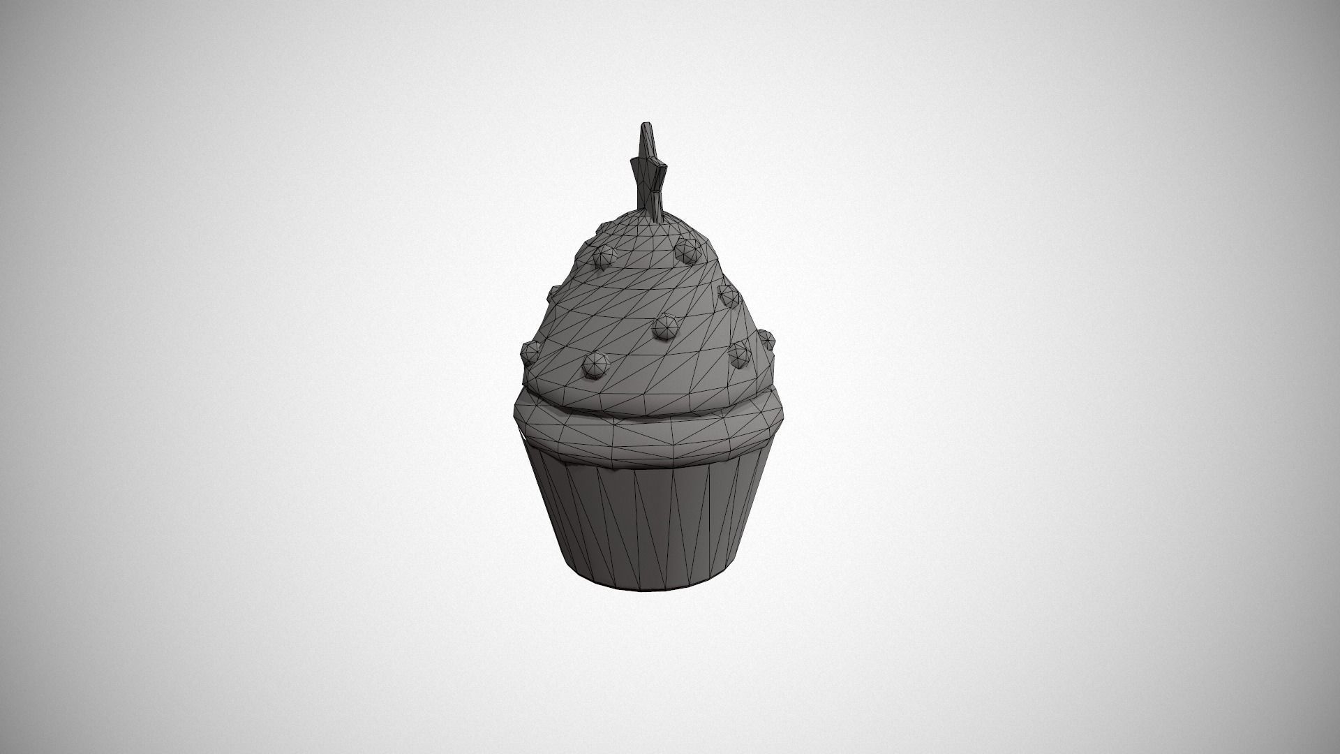 Christmas Tree Cupcake Low-poly 3D model_20