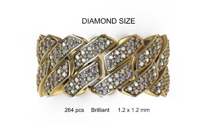 CUBAN RING SQUARE SIZE 9 USA 3D print model_3