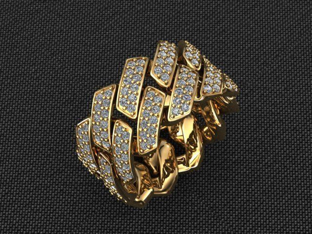 CUBAN RING SQUARE SIZE 9 USA 3D print model_1