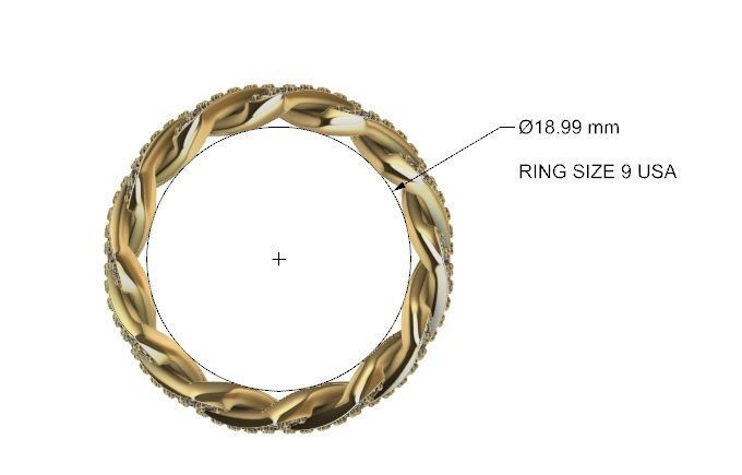 CUBAN RING SQUARE SIZE 9 USA 3D print model_4