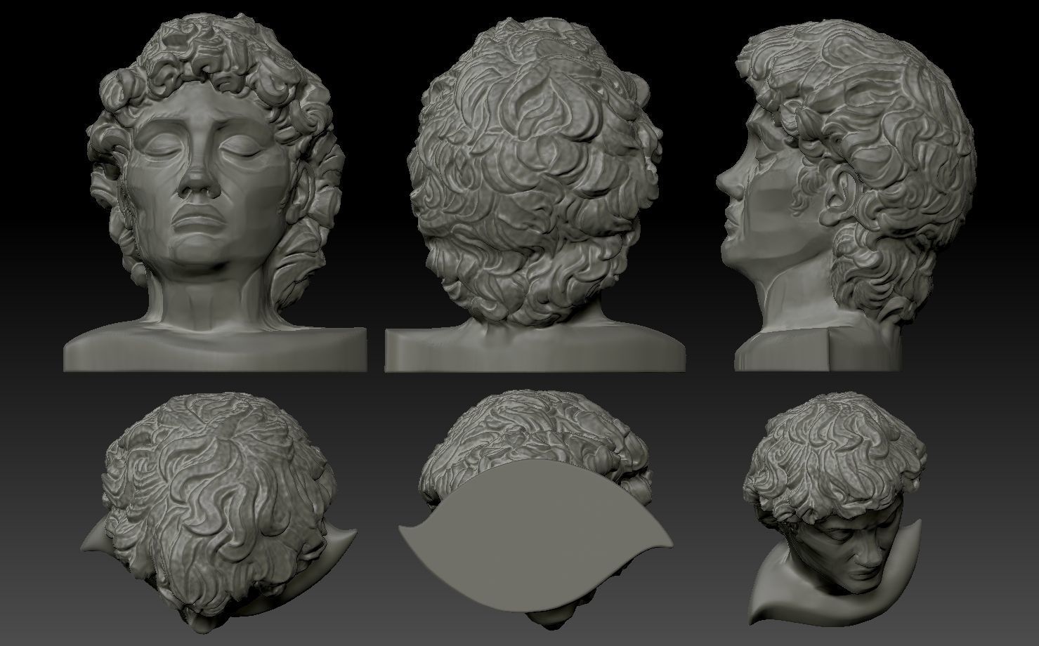 Male Bust 3D print model_3