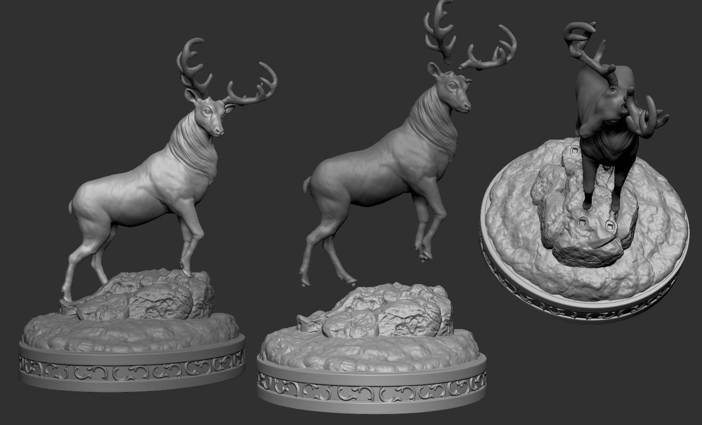 Deer  Sculpture 3D print model_15