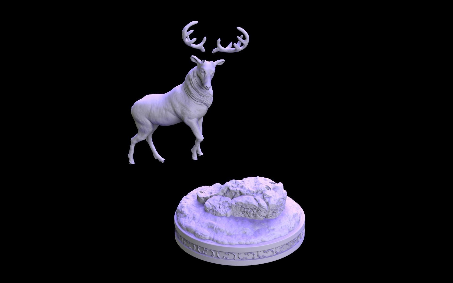 Deer  Sculpture 3D print model_14