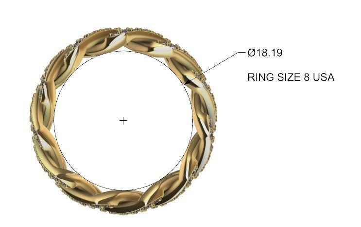 CUBAN RING SQUARE SIZE 8 USA 3D print model_6