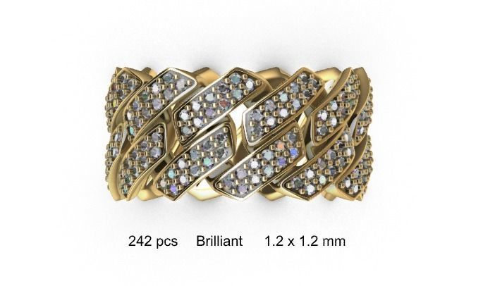 CUBAN RING SQUARE SIZE 8 USA 3D print model_5