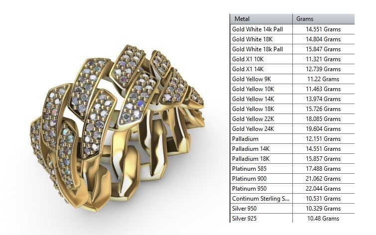 CUBAN RING SQUARE SIZE 8 USA 3D print model_3