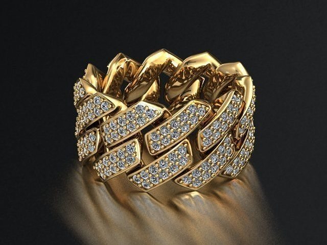 CUBAN RING SQUARE SIZE 8 USA 3D print model