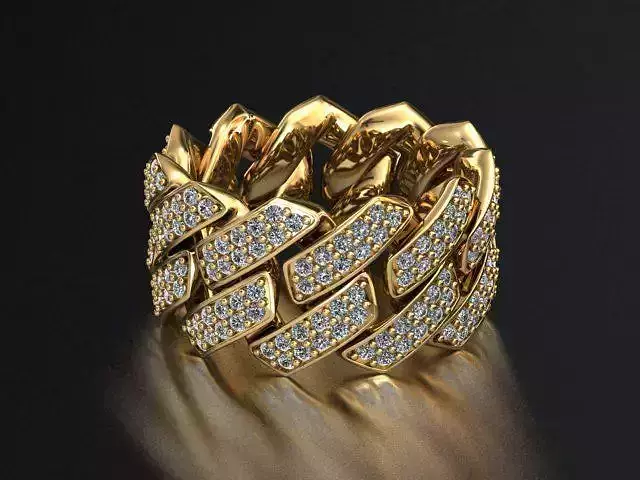 CUBAN RING SQUARE SIZE 8 USA 3D print model