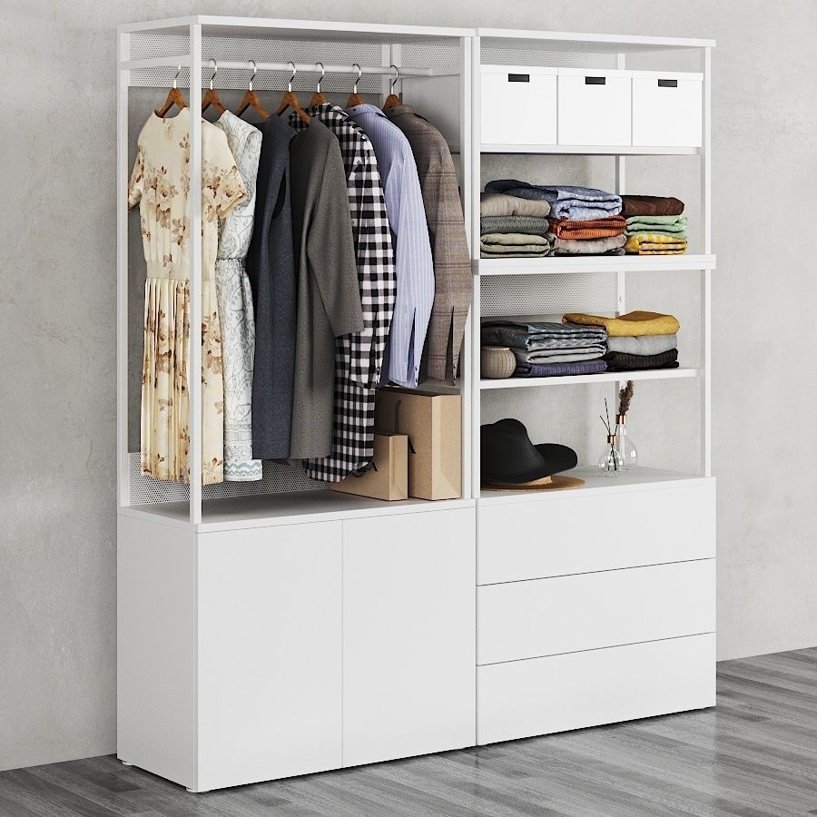 IKEA Ophus Wardrobe 2-Door and 3 Drawers 3D model_1