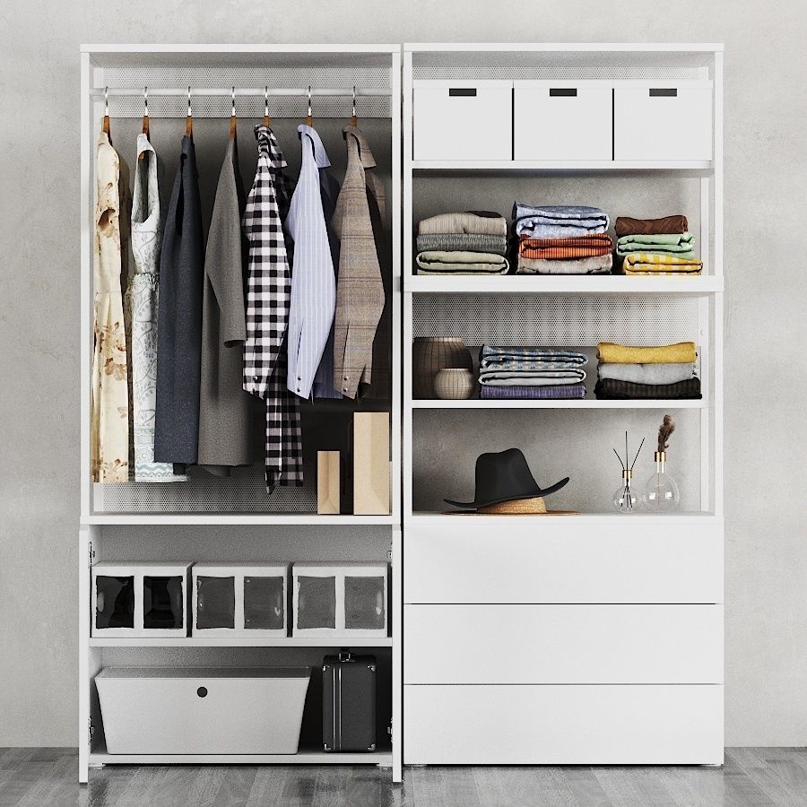 IKEA Ophus Wardrobe 2-Door and 3 Drawers 3D model_3