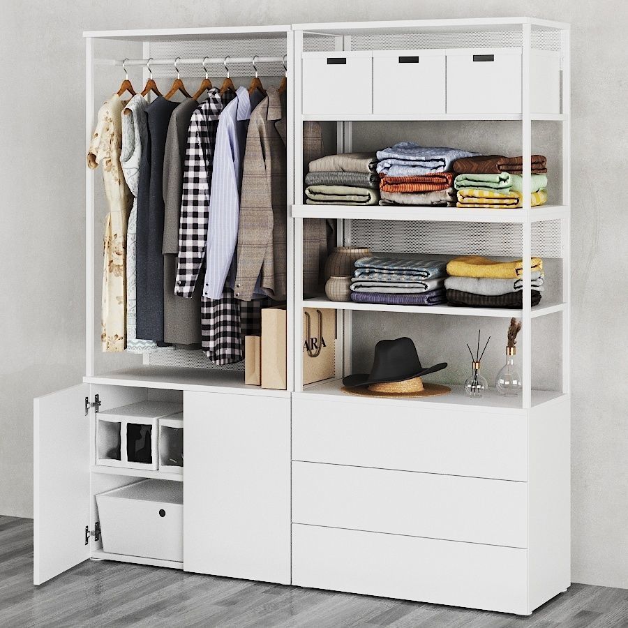 IKEA Ophus Wardrobe 2-Door and 3 Drawers 3D model_2